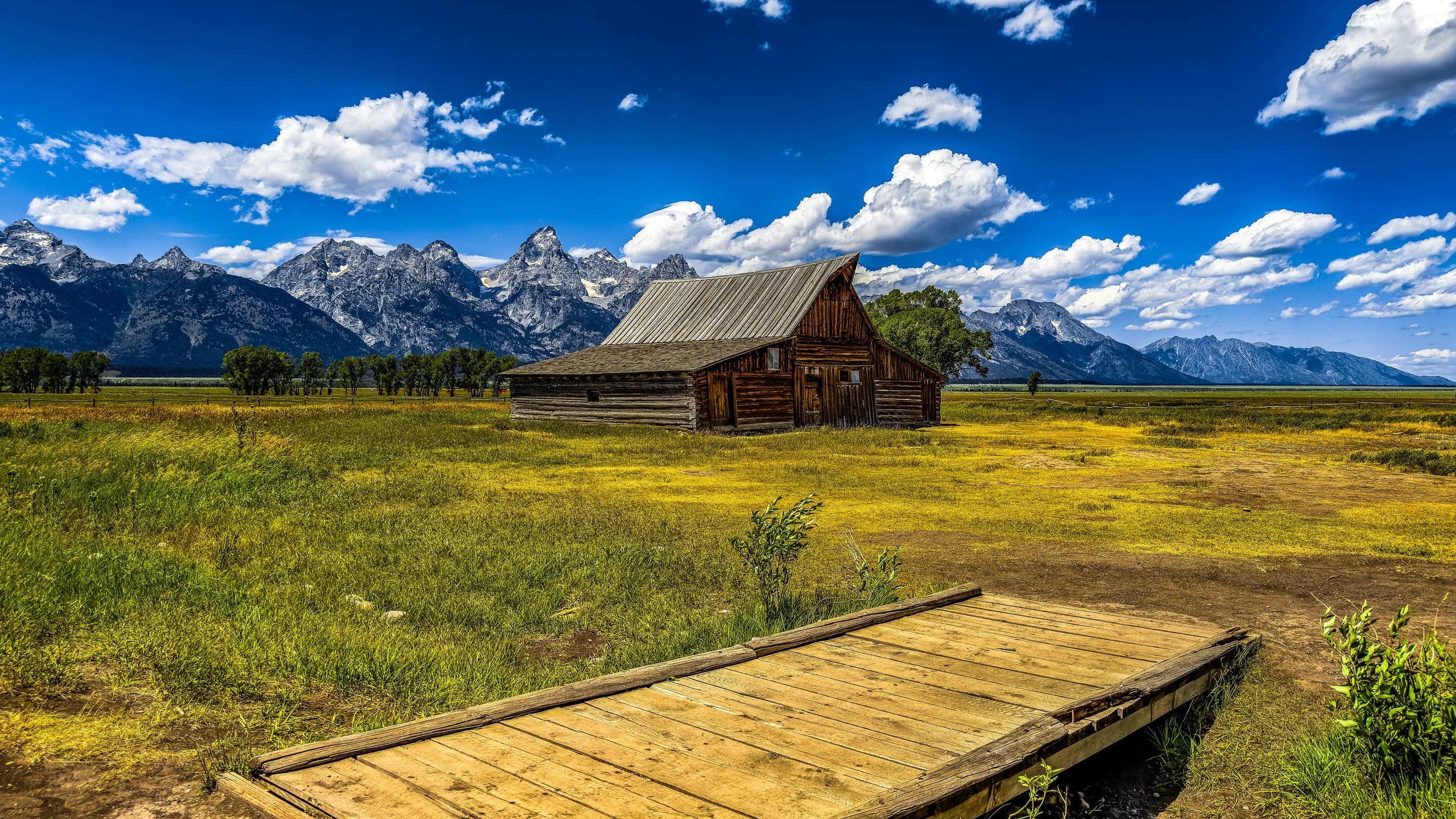 The T.A. Moulton Barn standing before the Grand Teton