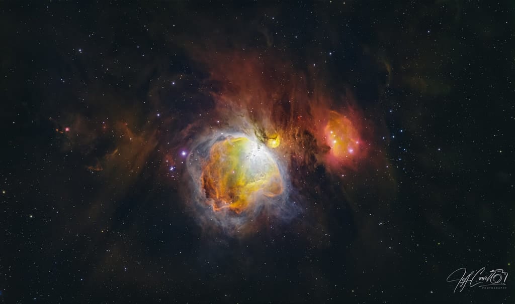 The Orion Nebula, M42, in a field of stars