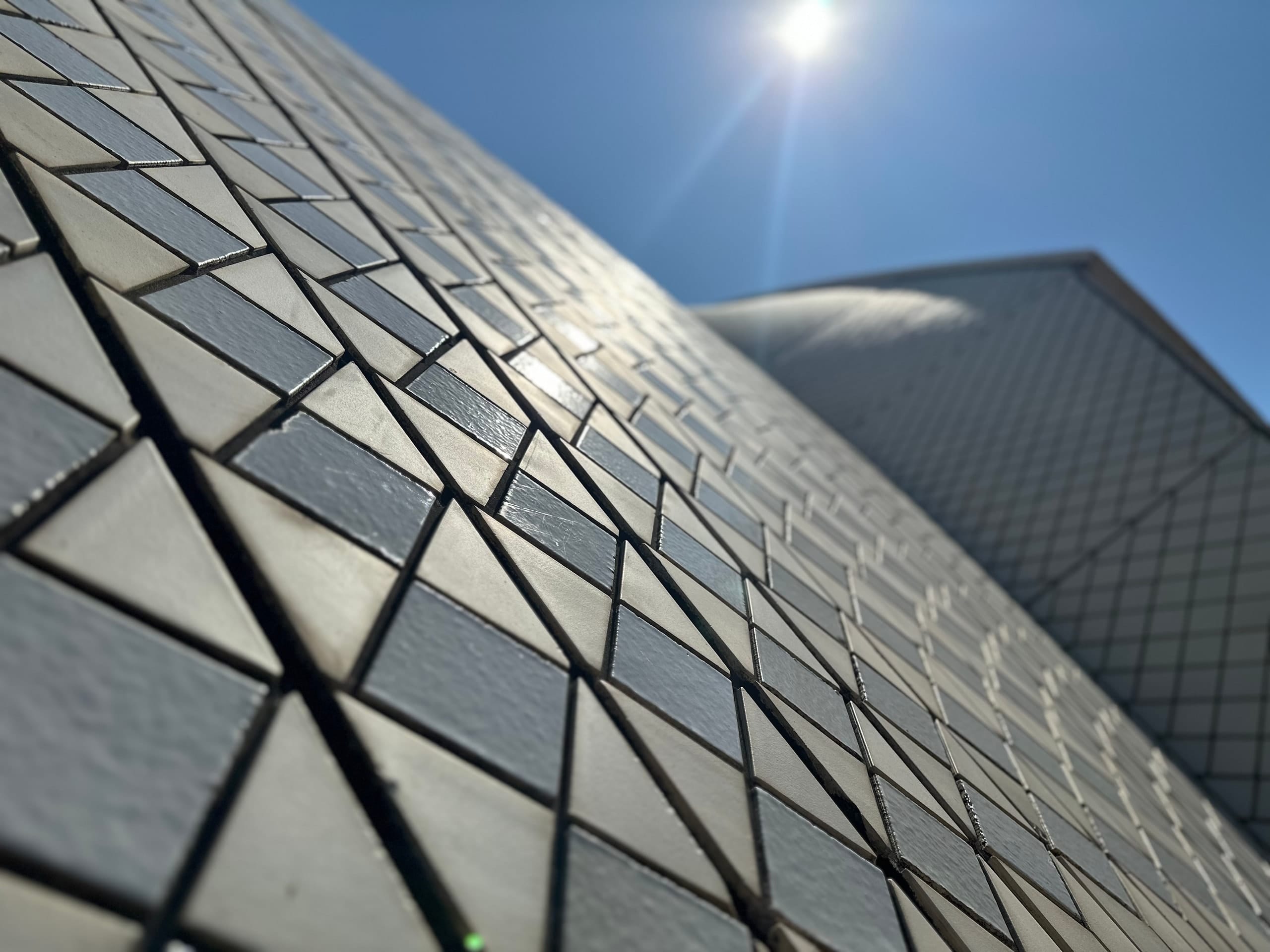 Close light on the chevron tiles of the Opera House