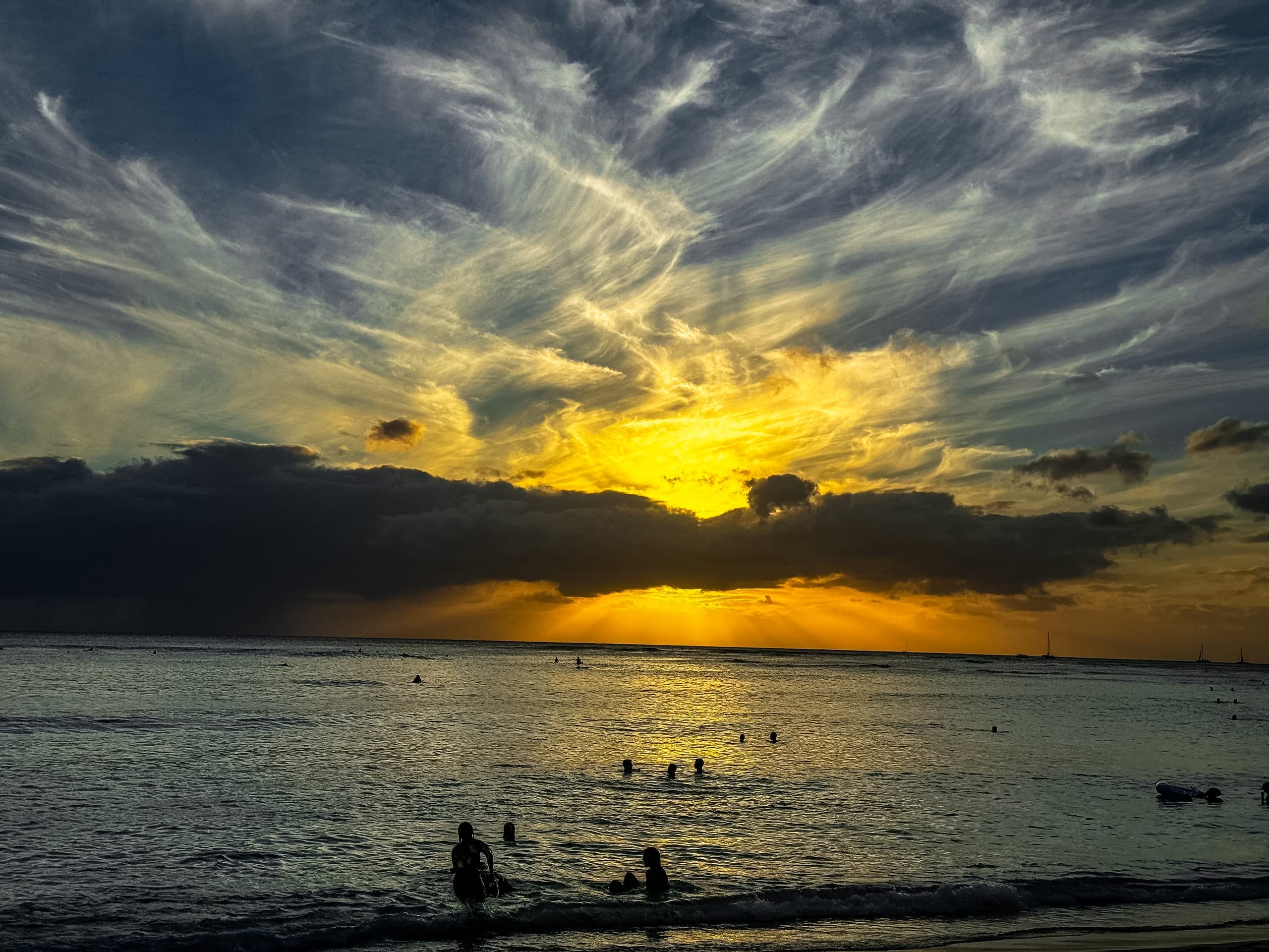 Sunset over Waikiki Beach