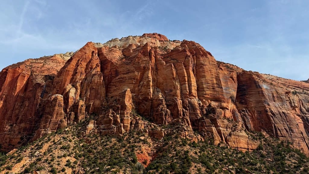 Red cliffs and canyon light in Zion National Park