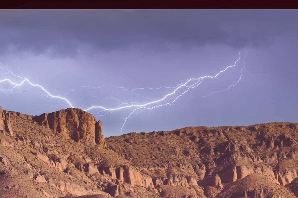 The Sheep Range under a wide desert sky