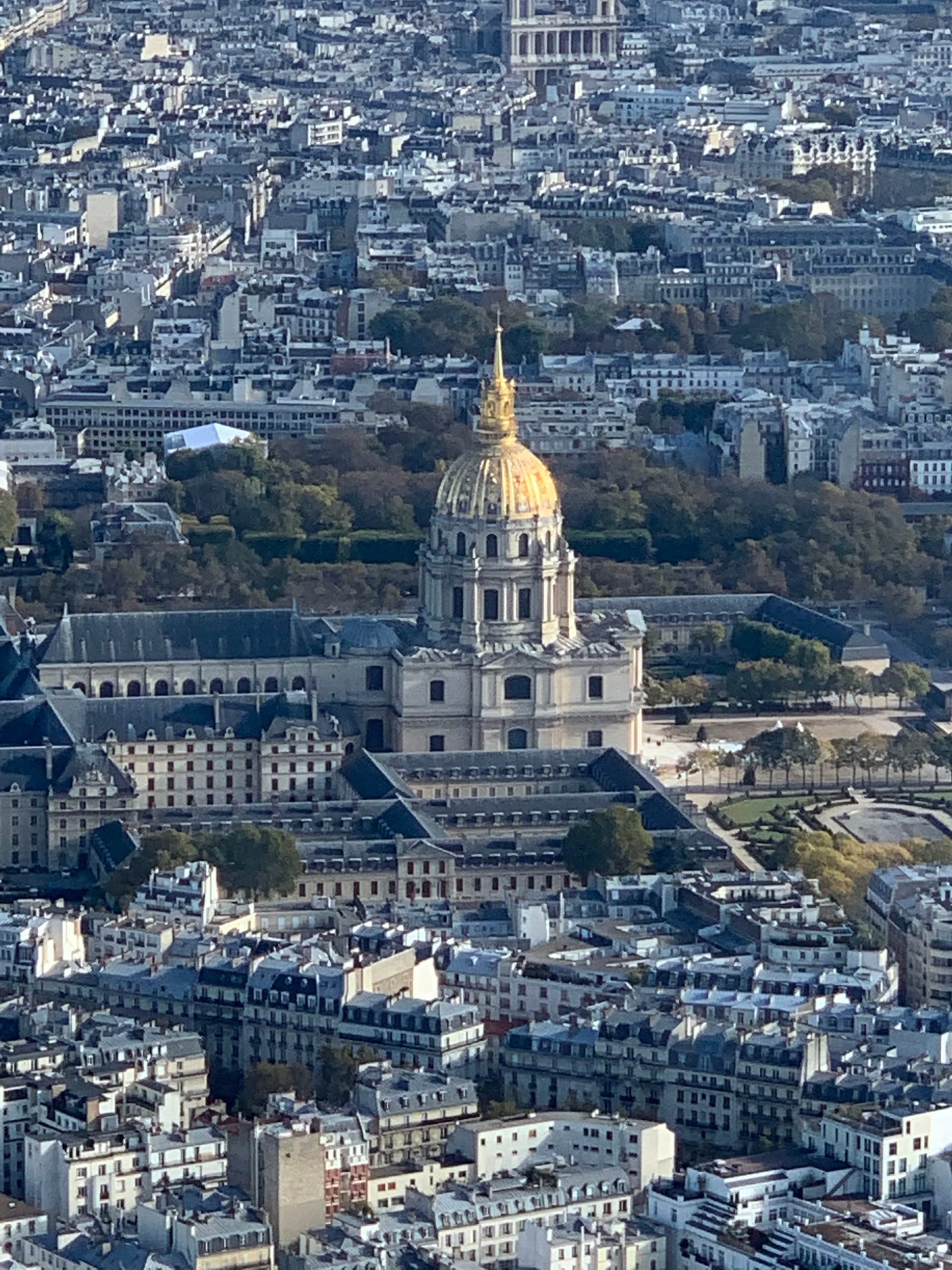The golden dome of Les Invalides above the roofs of Paris