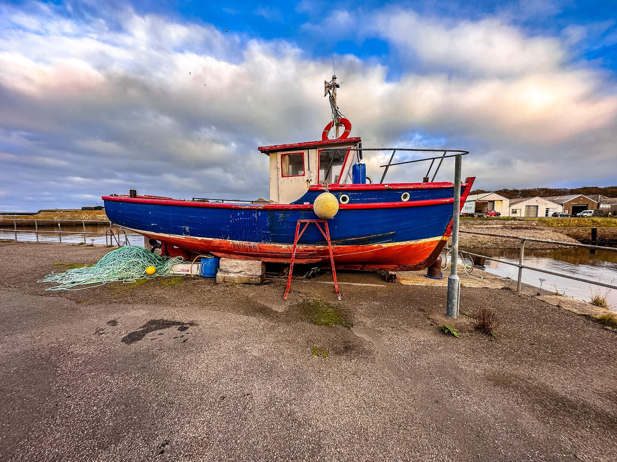 A working boat on dry land in Thurso