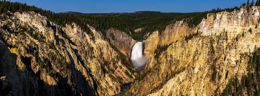 The canyon and falls from Artist Point in Yellowstone
