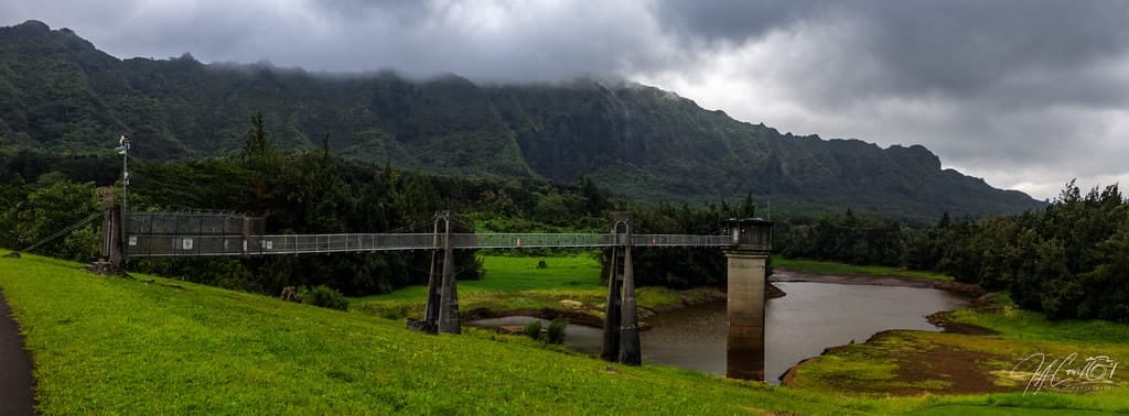 Nu'uanu Reservoir under a heavy sky